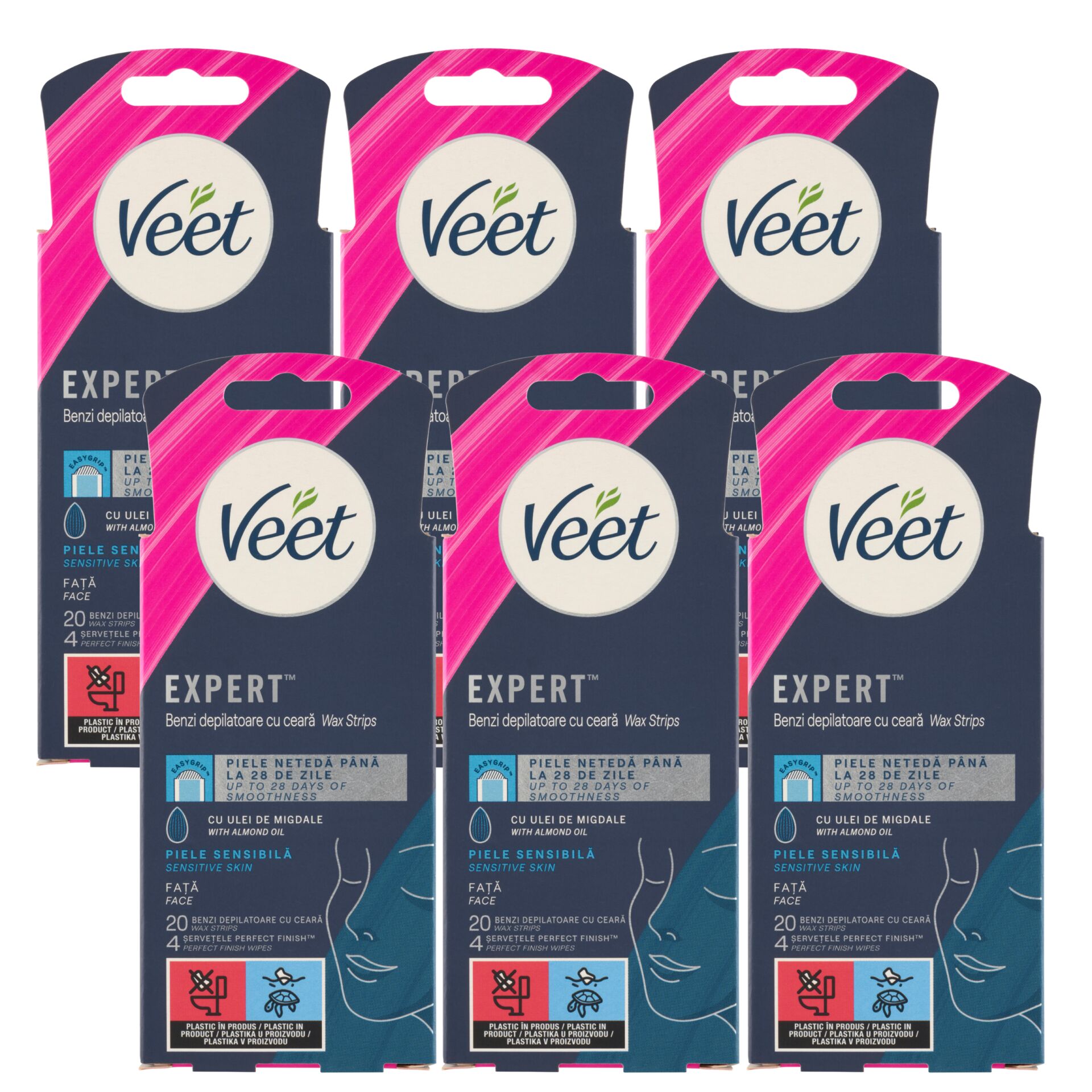 E-shop Veet Expert Cold Resin Strips na citlivú pokožku, tvár 6x20ks