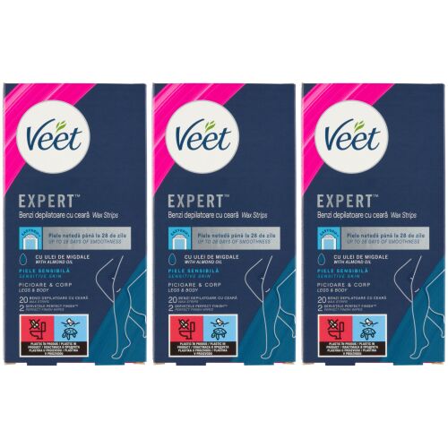 Veet Expert hladne trake s voskom za osjetljivu kožu 3x20 kom