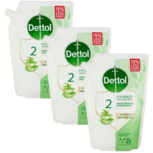 Dettol Aloe Vera und Bambus Flüssigseife Nachfüllpackung, 3x500ml