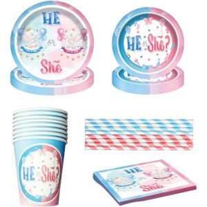 Set de vesela pentru petrecere Amycute, carton, multicolor, 40 piese 141059012 - Fate de masa de petrecere