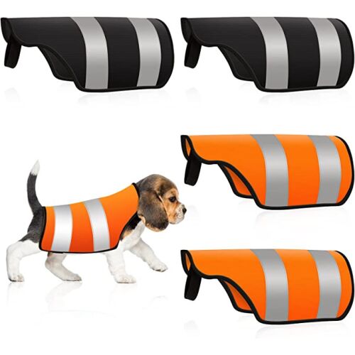 Sada 4 reflexných viest pre psov Weewooday, čierno-oranžové, 29 x 28 x 14 cm 141059018