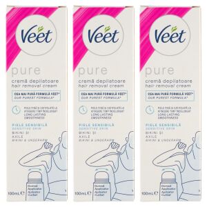 Veet Pure Depilačný krém pre citlivú pokožku 3x100ml Balenie - Depilácia&Holenie