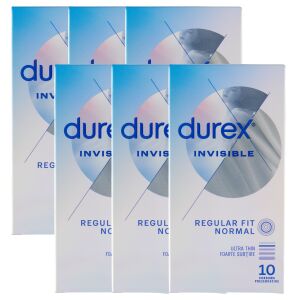 Prezervative Durex Invisible Regular Fit, 6 pachete a cate 10 bucati - Durex