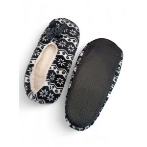 Női szobamamusz-Norvégmintás-Fekete 35-38