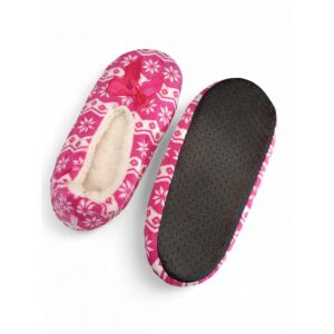Rózsaszín norvég mintás női szobapapucs csúszásgátló talppal - Női házicipő