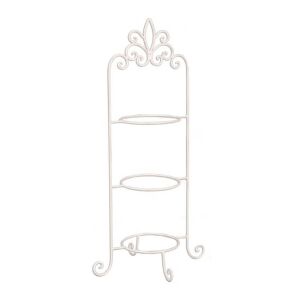 CLEEF.4Y0237W Fém tányértartó 3-as fehér 38x30,5x77cm 141076251 - Konyha & Étkezés