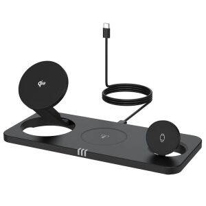 FORCELL F-ENERGY MagNetix 3w1 Qi2 20,5W MagSafe fekete vezeték nélküli töltő 141125169 - Încărcătoare wireless