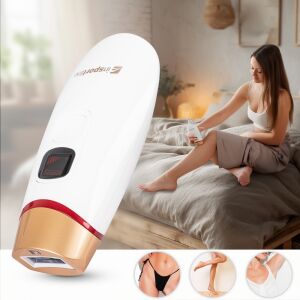 IPL epilátor inSPORTline Eriva, kijelző,  bőrközelség-érzékelés, otthoni használat, védőszemüveg, borotva, ergonomikus kialakítás 146419392 - Epilátor