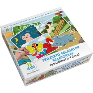 Fejlesztő feladatkártyák letörölhető filccel - Állatok - Dohi