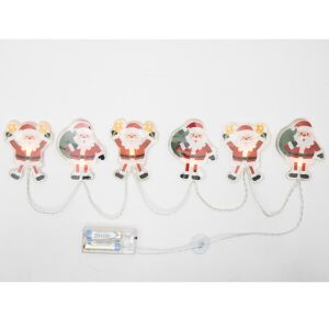 Home MLS6 LED-es mikulás fényfüzér, szilikon, 6db melegfehér LED, elemes tápellátás, beltéri kivitel