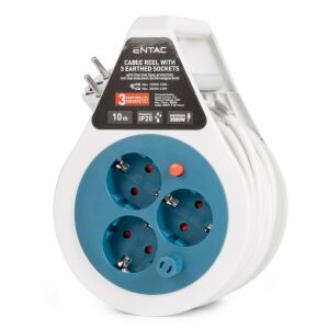 Entac Kábeldobos Hosszabbító 3 Foglalat 10m 3G1.5 MINI (ESCRG3-10-3G1.5-MINI) 141134134 - Entac
