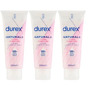 Durex Naturals Extra Sensitive Gleitgel 3x100ml, natürliches Intimgleitmittel - Durex
