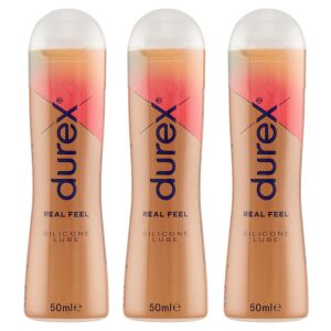 Durex Play Real Feel Silikonski lubrikant 3x50ml pakiranje, osobni lubrikant za pojačani užitak - Durex