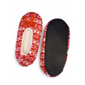 Női szobamamusz-Norvégmintás-Piros 38-41