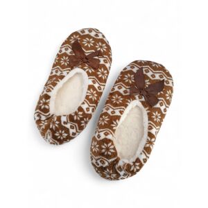 Női szobamamusz-Norvégmintás-Barna 35-38