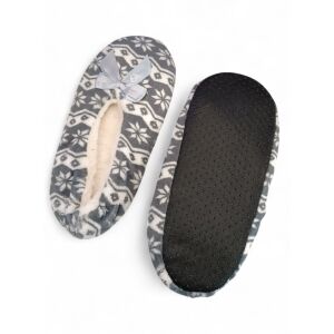Csúszásgátlós szürke norvég mintás női szobamamusz - Női házicipő