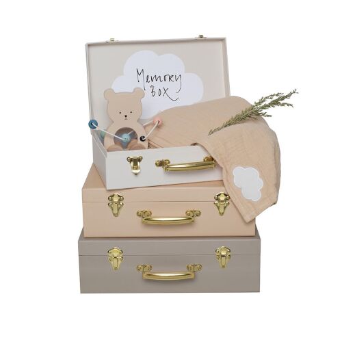 Bézs színű tároló bőrönd szett, 3 db-os JaBaDaBaDo 141158156