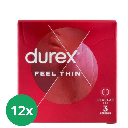 Durex Feel Thin Kondome, 36 Stück (12x3), Normale Passform