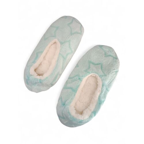 Női zöld csillagmintás házicipő, 35-38-as méret