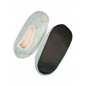 Zöld csillagos mamusz csúszásgátló talppal, női otthoni lábbeli - Női házicipő