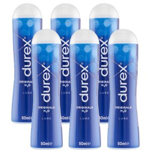 Durex Play Feel lubricant 6x50ml pack, water-based personal lubricant for enhanced pleasure - Durex