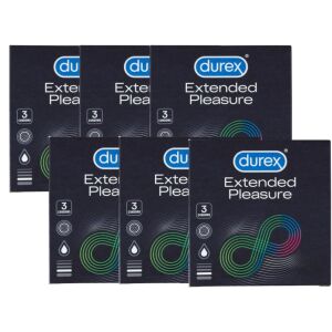 Durex Extended Pleasure Kondome, 6 Packungen mit je 3 Stück - Kondome