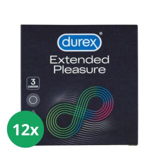 Durex Extended Pleasure Condoms, 12 packs of 3 - Condom