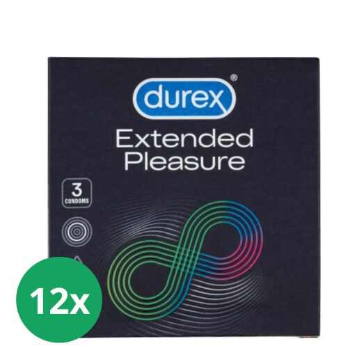 Durex Extended Pleasure Prezervative, 12 pachete a cate 3 bucati