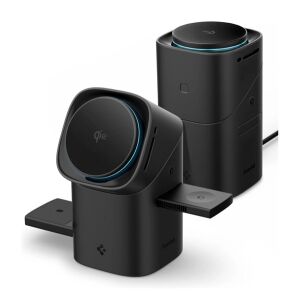 Apple Watch Series 11 42mm SPIGEN EF223MS asztali töltőállvány 3in1 15W, Apple Watch töltő, FEKETE 141167237 - Spigen