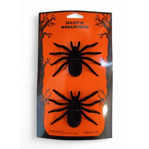 Halloween pók dekoráció, 2 darabos fekete pók szett ijesztő parti dekorációhoz