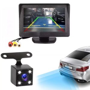 Spätná kamera, monitor - sada zobrazujúca cúvaciu kameru s monitorom a parkovacími asistenčnými čiarami - Cúvacie kamery