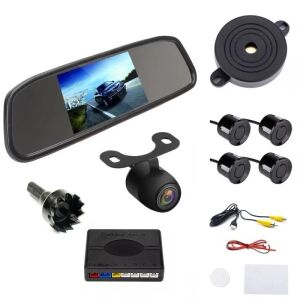 Systém cúvacej kamery so zrkadlovým monitorom, parkovacími senzormi a riadiacou jednotkou - Cúvacie kamery