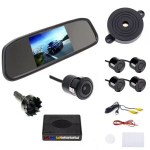 Spätná kamera set s zrkadlovým displejom, parkovacími senzormi a príslušenstvom - Cúvacie kamery