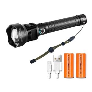 Výkonná LED baterka 15000lm s batériami a USB nabíjacím káblom - Lampy&osvetlenie