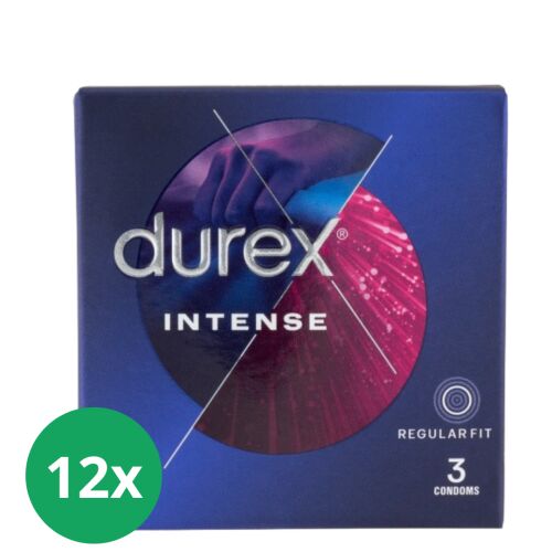 Durex Intense Orgasmic Kondome, 12er Pack, gerippt und gepunktet für mehr Vergnügen