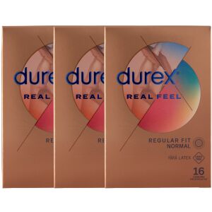 Durex Real Feel кондоми, 3 опаковки по 16 броя - Durex