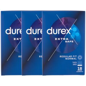Durex Extra Safe prezerwatywy, 3 opakowania po 18 sztuk - Durex Prezerwatywy