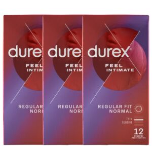Durex Feel Intimate Kondome, 3 Packungen mit je 12 Stück - Durex