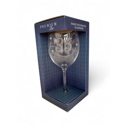 Premium Line 35. Születésnapi Borospohár Kristályokkal Díszdobozban