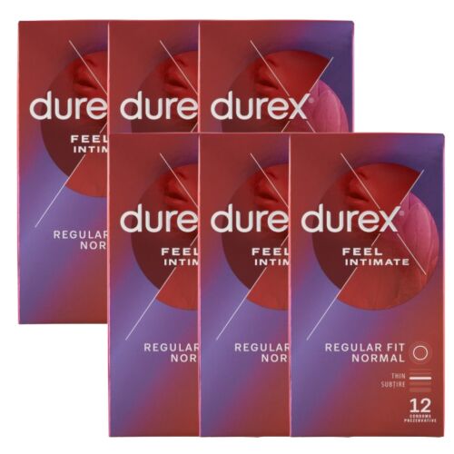 Durex Feel Intimate Kondómy, 6 balení po 12 kusov