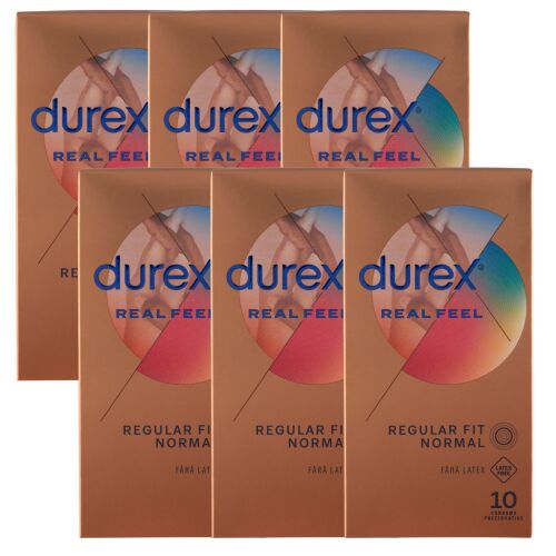 Durex RealFeel óvszer 6 x 10 darabos csomag, latexmentes