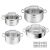 Tefal Duetto+ stainless steel pots and pans set with glass lids