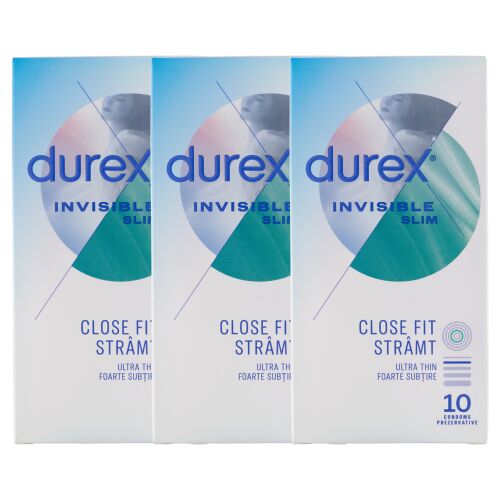 Durex Invisible Slim prezervativ extrem de subțire 3x10pcs