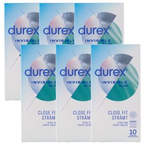 Durex Invisible Slim Ekstra Tanki Kondomi, 6 x 10 komada - Durex Kondom