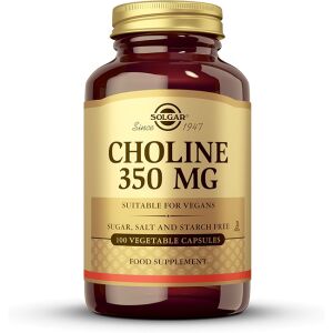 Solgar Choline 350mg capsule, supliment vegan cu vitamina B4 pentru sănătatea creierului - Supliment alimentar