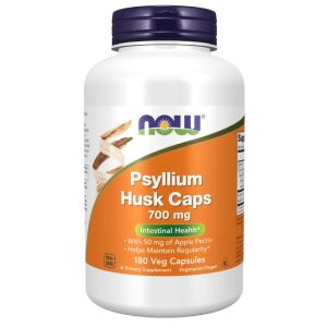 NOW Foods Psyllium Husk Caps 700mg, 180 capsule vegetale pentru sănătatea digestivă - Supliment alimentar