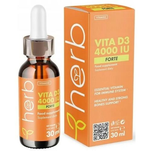 Herb Vita D3 4000 UI Forte Picături de vitamine pentru susținerea oaselor și a imunității, 30ml