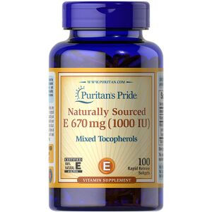Puritan's Pride Vitamina E Naturală 1000 UI Tocoferoli Miciști 100 Capsule Moi - Supliment alimentar