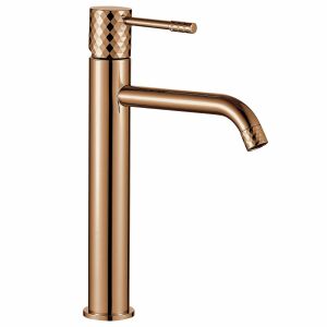Rea Lungo Diamond Copper hohe Badarmatur, modernes Design - Wasserhahn