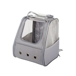 Sivý nosič pre domáce zvieratá s vetracím oknom pre mačky, psy a králiky - Nosič, autobox pre malé zvieratá
